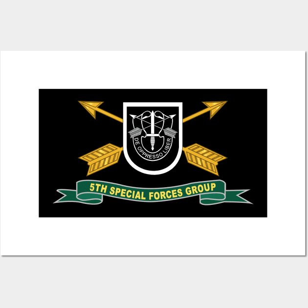 5th Special Forces Group - Flash w Br - Ribbon X 300 Wall Art by twix123844